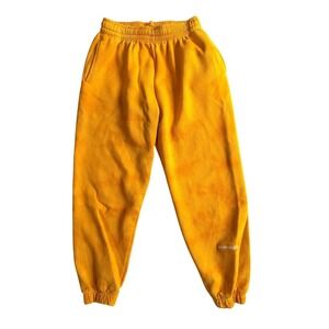 Alphalete Mens Sun Washed Tie Dye Joggers Yellow Orange Fleece Sweatpants Size S